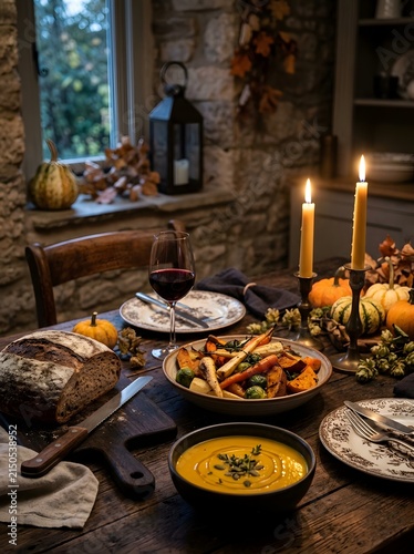 Cozy Autumn Dinner Setting