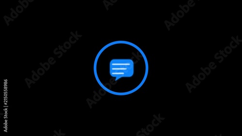 Animated comment and chat message icons, conversation, online messaging, social interaction, digital communication, and user engagement, Transparent video with alpha channel.Animated three dots typing