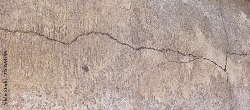 Horizontal Crack On Rough Concrete Ground Surface