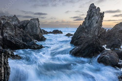 Incoming tide through stunning seascape, Petrel Cove, South Australia.