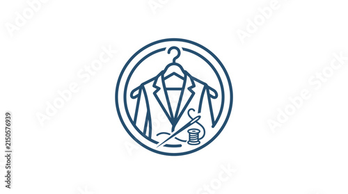 Tailor clothing suit needle thread icon business
