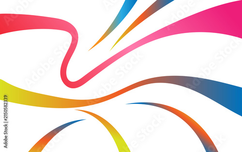 Foto Colorful curving abstract ribbons graphic design with colorful