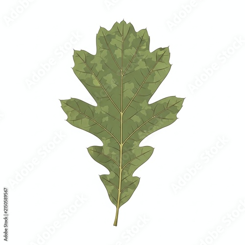 Vibrant green leaf against white background.