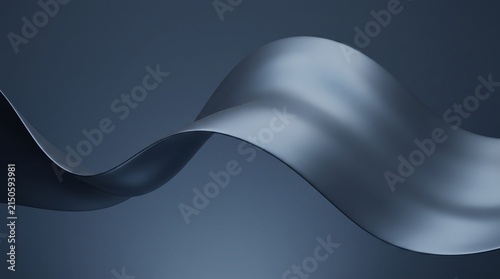 A smooth, metallic wave-like shape against a gradient background.