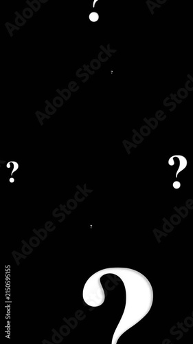 A white question mark symbol on a black background—with a hollow space in the center.