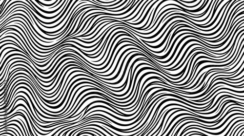 фотографія Wavy lines create a monochrome black and white background pattern