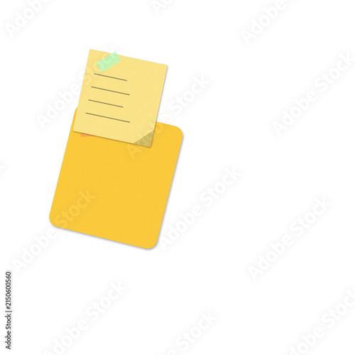 Cuadro en lienzo Yellow folder icon with document preview
