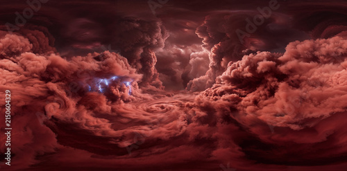 Storm of the Great Red Spot of Jupiter