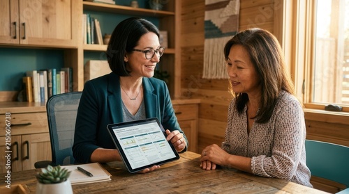 Professional Consultation Discussion Over Digital Data Presentation