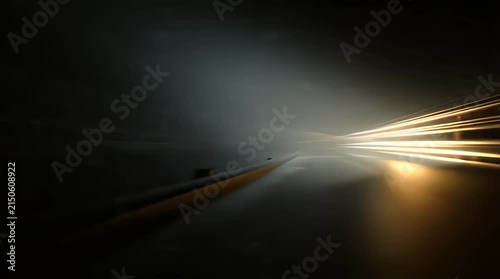 Abstract Light Trails in Dark Background for Technology
