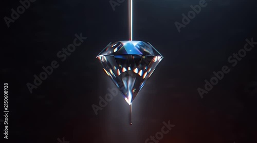 Elegant Diamond Pendant Suspended in Darkness