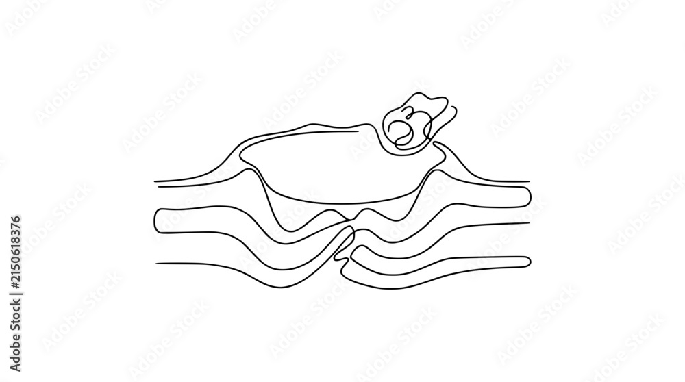 Obraz premium Abstract single line drawing of a person sleeping on their side