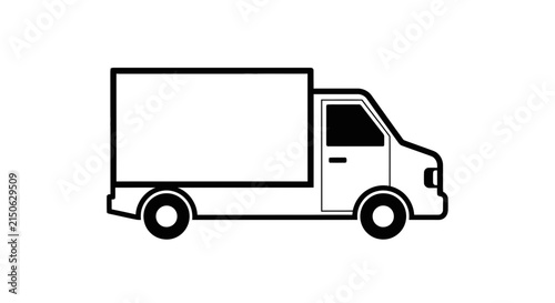 Delivery truck silhouette on a white background simple vector illustration