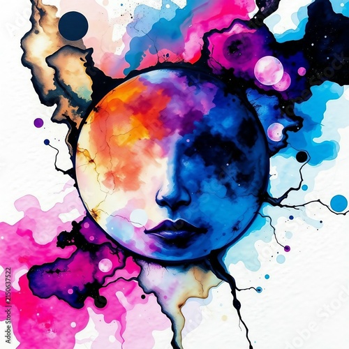 Moon face art
