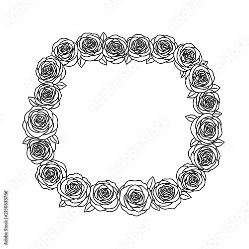 Elegant roses vector frame for floral decorative borders