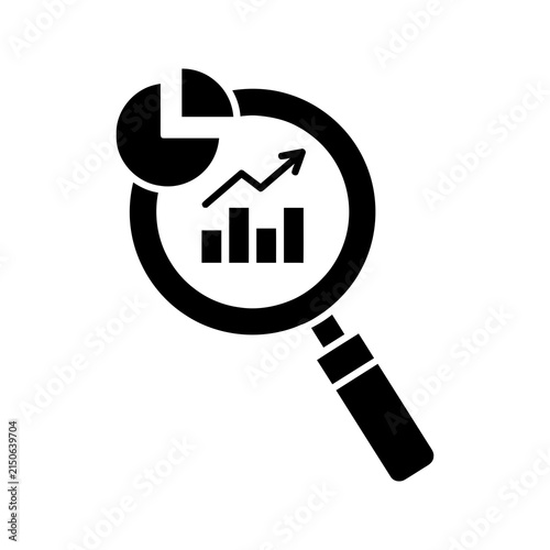 Magnifying Glass Over Chart Icon.