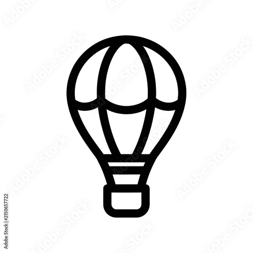 Hot air balloon line art icon for travel and adventure concept