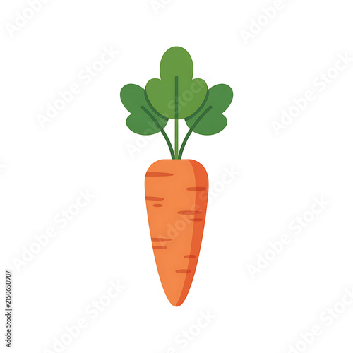 Cute Carrot with Green Leaves Vegetable Icon Isolated on Transparent Background