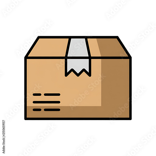 Cardboard Shipping Box with Open Flaps and Fragile Tape Isolated on Transparent Background