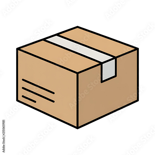 Cardboard Shipping Box with Open Flaps and Fragile Tape Isolated on Transparent Background