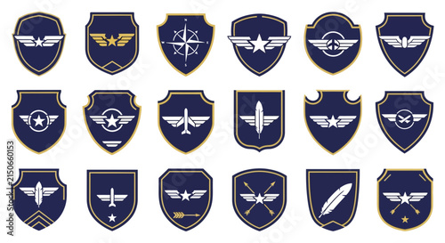 Aviation Badges: Collection of Air Force and Pilot Insignia Shields
