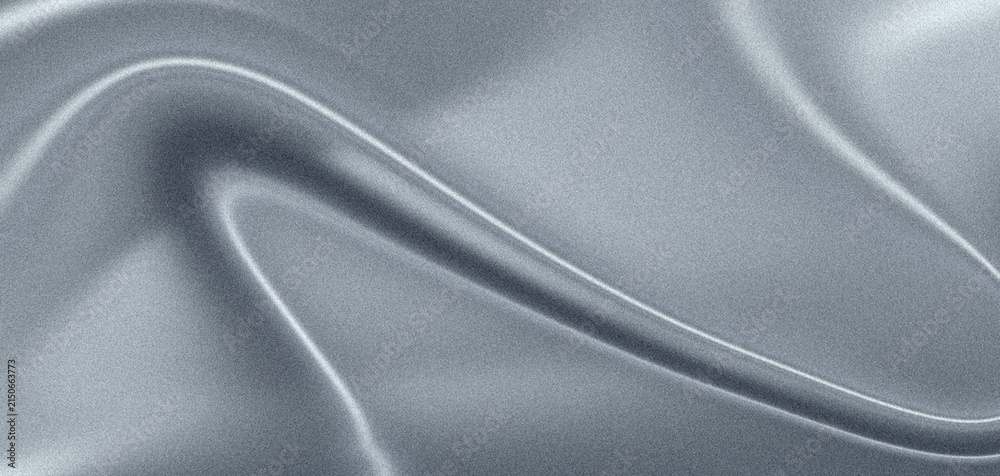 Fototapeta premium Abstract grey fabric texture with soft flowing waves and elegant silk folds background.