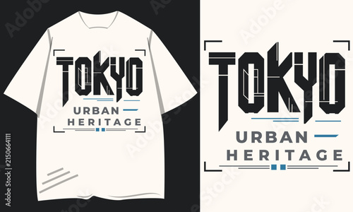 Tokyo Minimalist Lettering Typography Apparel Design