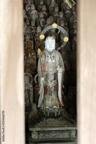 Bild auf Leinwand White Jizo Bodhisattva at Onzanji Temple (Eighteenth) on Shikoku Henro Pilgrimag