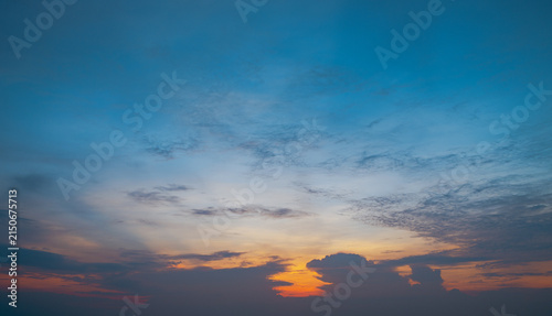 4k Aerial of Cloud with sunset sky background in Thailand,Cloudscape time lapse background Dark red purple sunset sky Nature background, sunset in the clouds