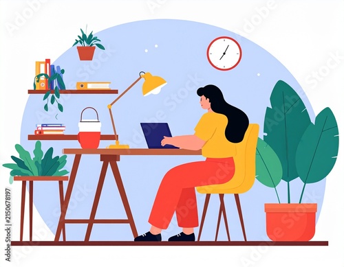 woman working on laptop