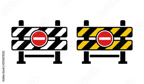 Cuadro en lienzo Road barrier icon with no entry sign