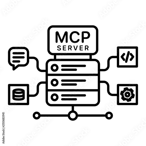 mcp server line icon with editable stroke