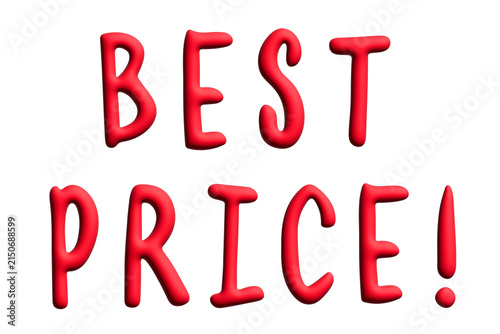 Best price lettering 3d word Template for marketing ad, print, web, banner, poster, flyer