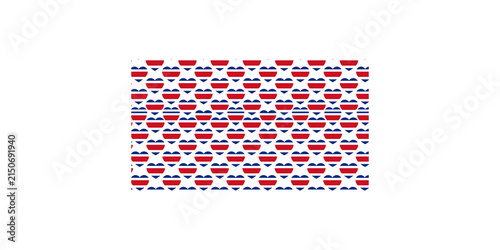 Cuadro en lienzo Costa Rican flag patterned hearts forming background representing patriotism love and national pride