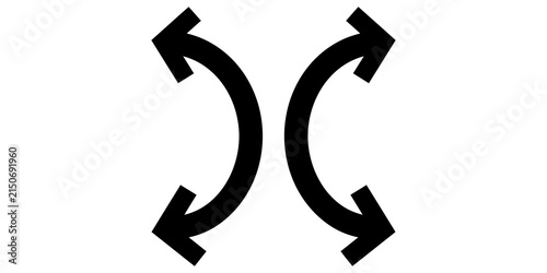 Fotografie Two opposing curved arrows indicating exchange and transfer on transparent background