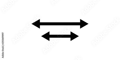 Foto Double ended horizontal arrow icons indicating measurement and distance in two sizes
