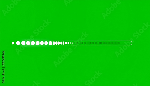 Plakat Loading progress bar animation on a green screen background. Circle dots filling up, progress indicator.