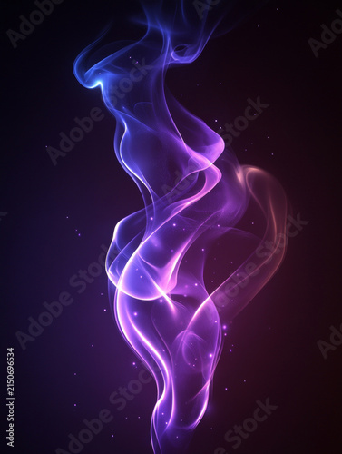 Flowing purple smoke