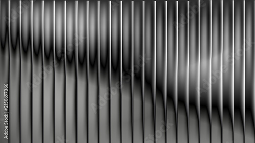 Abstract background of vertical metal stripes with light reflections and shadows