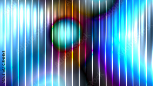 Abstract background with vertical lines and glowing blue and orange light flares