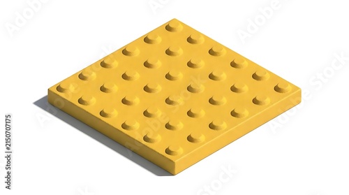 Yellow tactile paving tile for sidewalk pedestrian safety.