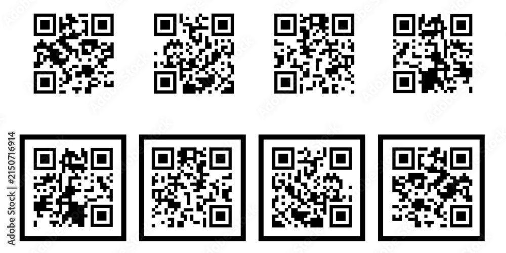 Fototapeta premium QR code icons set collection for scan payment and barcode vector
