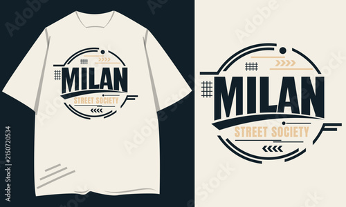 Milan Street Society Minimalist Lettering Typography Apparel Design