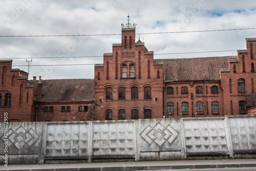 Red brick ensemble of the Tapiau Castle in Gvardeysk. Russia