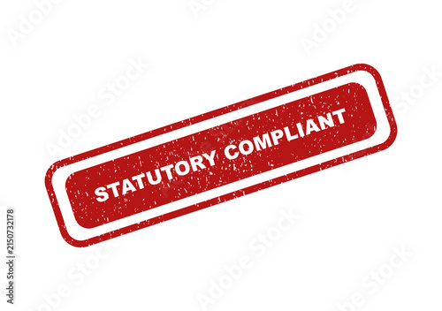 Fotografía Red rubber stamp with the text statutory compliant in grunge style