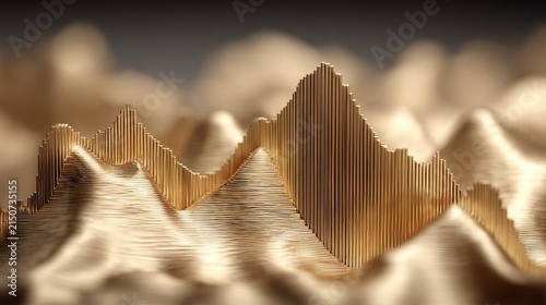 Golden silk fabric with soft folds and shiny texture, luxury satin textile background and elegant material concept