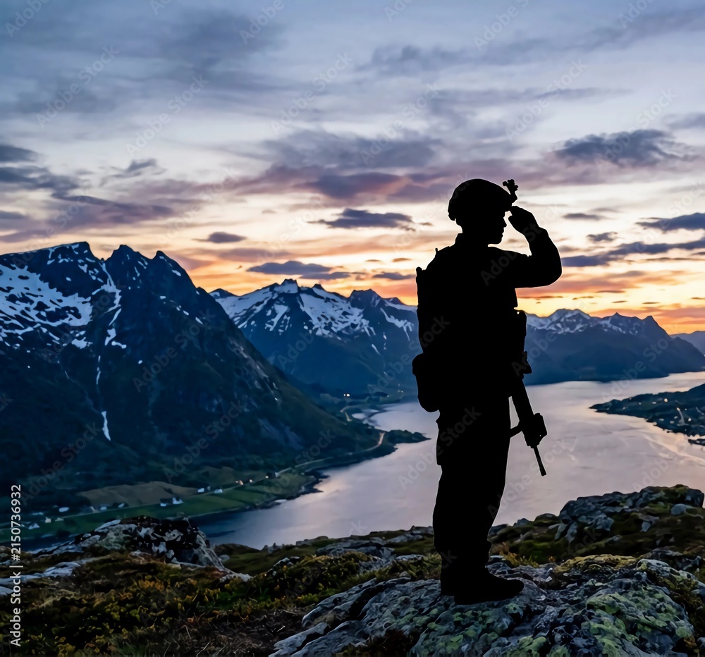Fototapeta premium A Soldier saluting