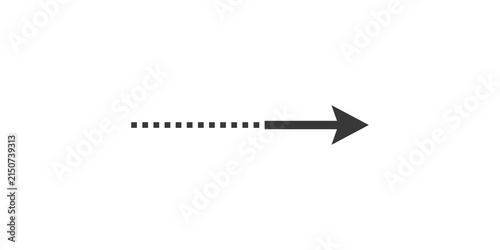 Canvastavla Dashed line leading to solid arrow pointing right on transparent background