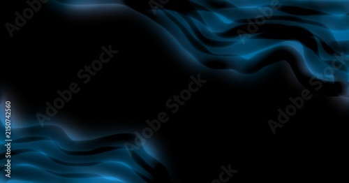 Abstract blue gradient brush waves isolated on dark tones, creating a fluid material aesthetic for modern banners and posters.