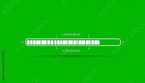 Futuristic Loading Bar Animation with Progress Indicator and Green Screen Background for Digital Interface and Web Design
